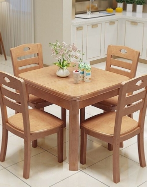 Bộ Bàn Ăn Gỗ Tự Nhiên 4 Ghế