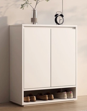 Tủ Giày Gỗ MDF Màu Trắng Tối Giản