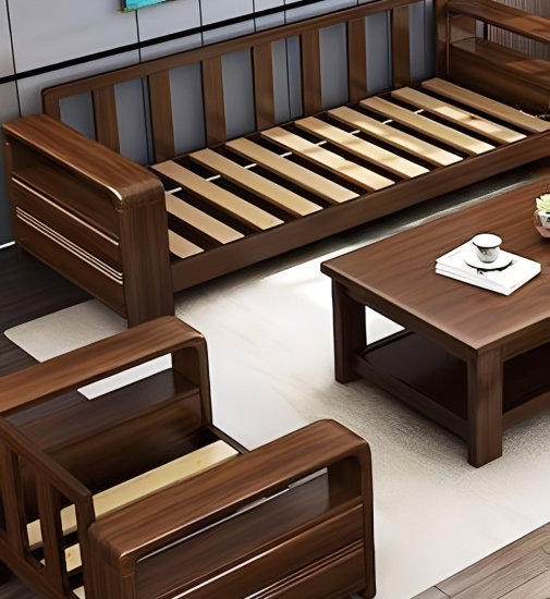 Bộ Bàn Ghế Gỗ Phòng Khách Hiện Đại Kiểu Hộp