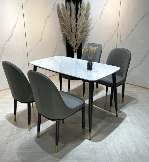 Bộ bàn ăn 4 ghế mặt đá dài 1.2m