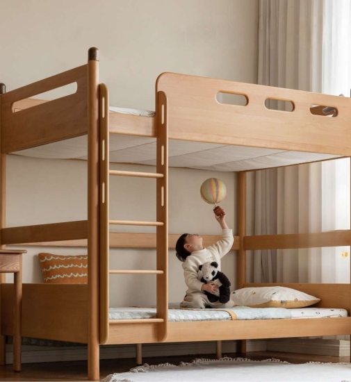 Giường tầng trẻ em bằng gỗ sồi tự nhiên 